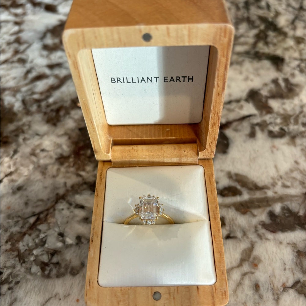Brilliant earth custom moissanite ring